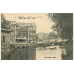 carte postale ancienne 55 VERDUN. Canal Puty, Mess Pont et Tour Chaussée. Guerre 1914-18