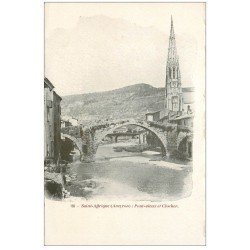 carte postale ancienne 12 SAINT-AFFRIQUE. Pont-Vieux et Clocher