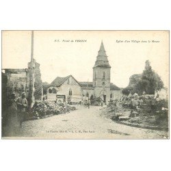 carte postale ancienne 55 VERDUN. Guerre 1914-18. Eglise d'un Village dans la Meuse