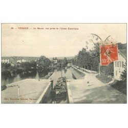 carte postale ancienne 55 VERDUN. La Meuse péniche 1912