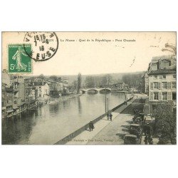 carte postale ancienne 55 VERDUN. Quai République Pont Chaussée 1913