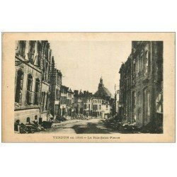 carte postale ancienne 55 VERDUN. Rue Saint-Pierre bombardée. Guerre 1914-18