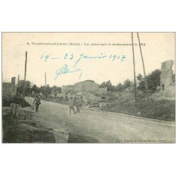 carte postale ancienne 55 VILLOTTE-DEVANT-LOUPPY. Ruines après bombardement 1917