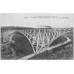 carte postale ancienne 12 VIAUR. Train sur le Viaduc 1914