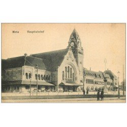 carte postale ancienne 57 METZ. La Gare 1918 Hauptbahnof