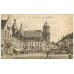 carte postale ancienne 57 SAINT-AVOLD. Place de la Victoire 1925 (en l'état)...