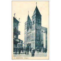 carte postale ancienne 57 SARREBOURG. L'Eglise 1929 Dentiste