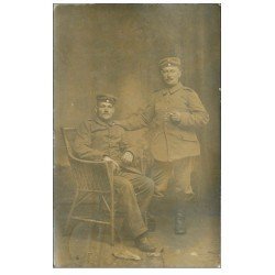 carte postale ancienne 57 SARREGUEMINES. Rare Carte Photo Militaires Soldats Hospital Lazareth 1915
