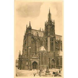 carte postale ancienne 57 METZ. Cathédrale Place d'Armes