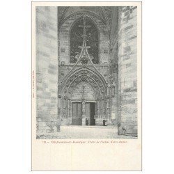 carte postale ancienne 12 VILLEFRANCHE-DE-ROUERGUE. Eglise Notre-Dame. Porte Portail