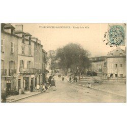 carte postale ancienne 12 VILLEFRANCHE-DE-ROUERGUE. Entrée de la Ville 1904