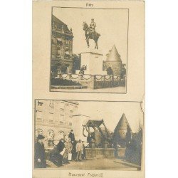 carte postale ancienne 57 METZ. Monument de l'Empereur Frédéric avant puis renversé