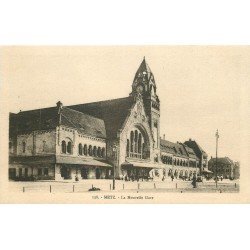 carte postale ancienne 57 METZ. La Gare Nouvelle 128 sépia