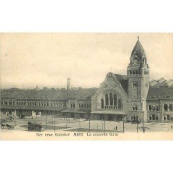 carte postale ancienne 57 METZ. La Gare Nouvelle der neue Bahnhof