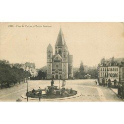 carte postale ancienne 57 METZ. Temple Protestant Place du Théâtre