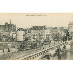 carte postale ancienne 57 METZ. Moyen Pont Quai Saint-Louis Tramway