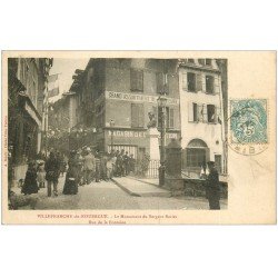 carte postale ancienne 12 VILLEFRANCHE-DE-ROUERGUE. Monument Sergent Bories 1904