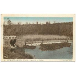 carte postale ancienne 58 CHATILLON-EN-BAZOIS. Passerelle de Cauillon 1938