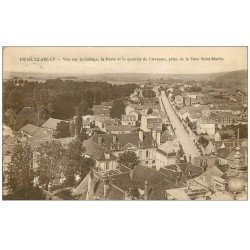 carte postale ancienne 58 CLAMECY. Le Collège et la Poste Quartier de l'Avenue 1923