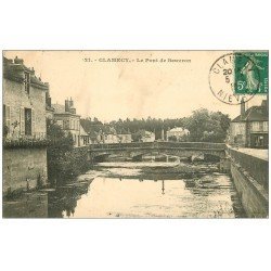carte postale ancienne 58 CLAMECY. Le Pont de Beuvron 1910