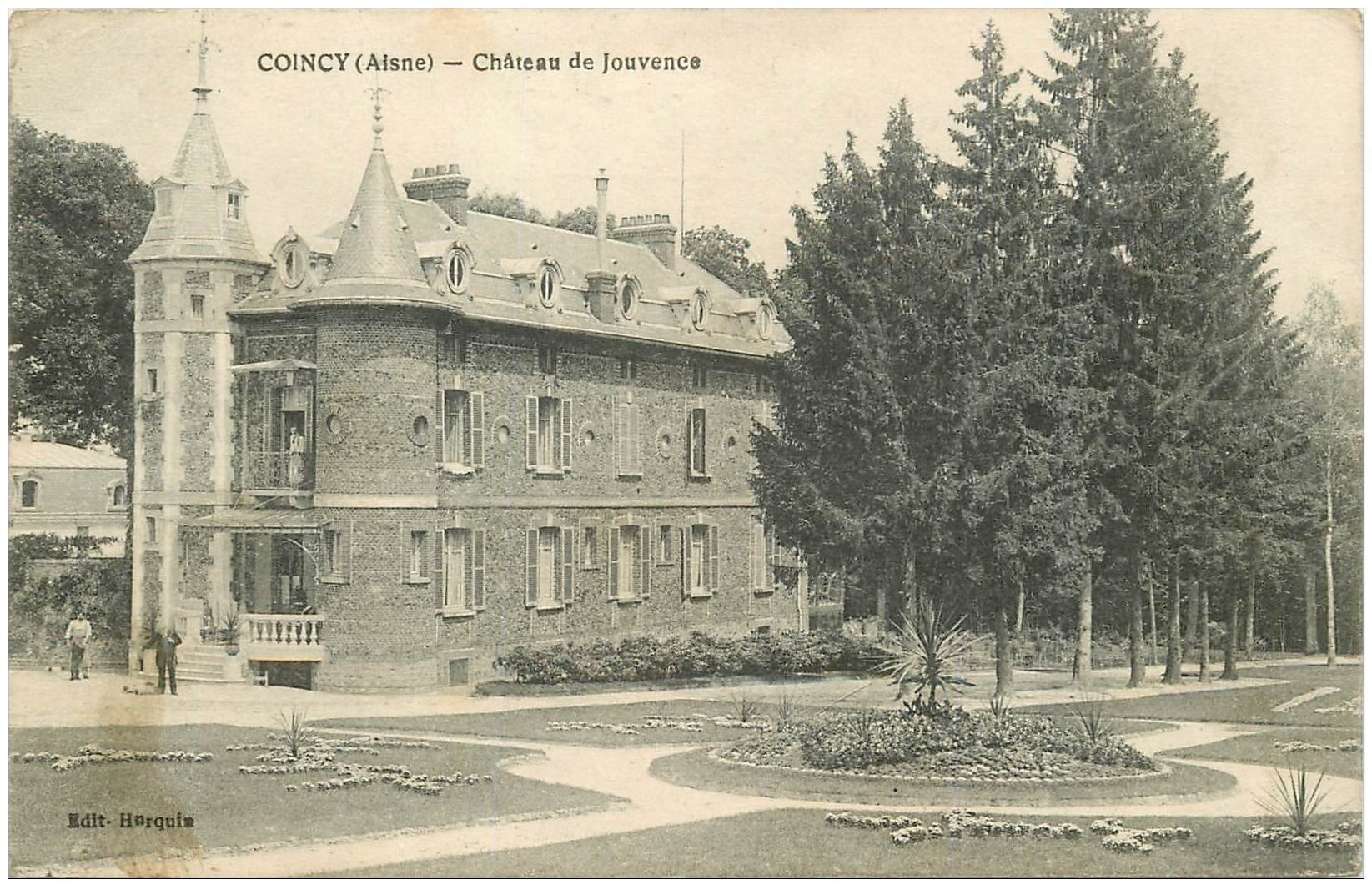 carte postale ancienne 02 COINCY. Château de Jouvence 1917
