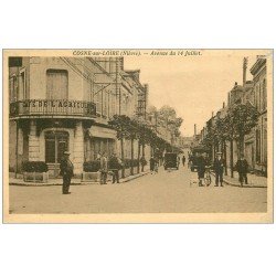 carte postale ancienne 58 COSNE-SUR-LOIRE. Café Agriculture Avenue du 14 Juillet