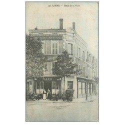 carte postale ancienne 58 COSNE-SUR-LOIRE. Hôtel de la Gare Café Tabac