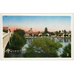 carte postale ancienne 58 COSNE-SUR-LOIRE. La Loire vers Saint-Jacques. Carte Photo