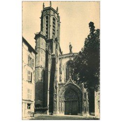 carte postale ancienne 13 AIX-EN-PROVENCE. Basilique Métropolitaine Saint-Sauveur 1946. Coiffeur