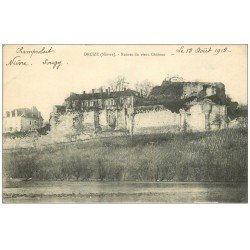 carte postale ancienne 58 DECIZE. Ruines du Château 1918