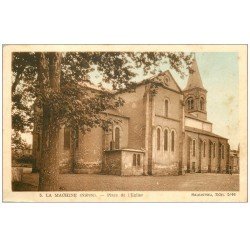 carte postale ancienne 58 LA MACHINE. Place de l'Eglise 1946