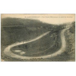 carte postale ancienne 58 LAROCHEMILLAY. Route au pied du Beuvray 1925
