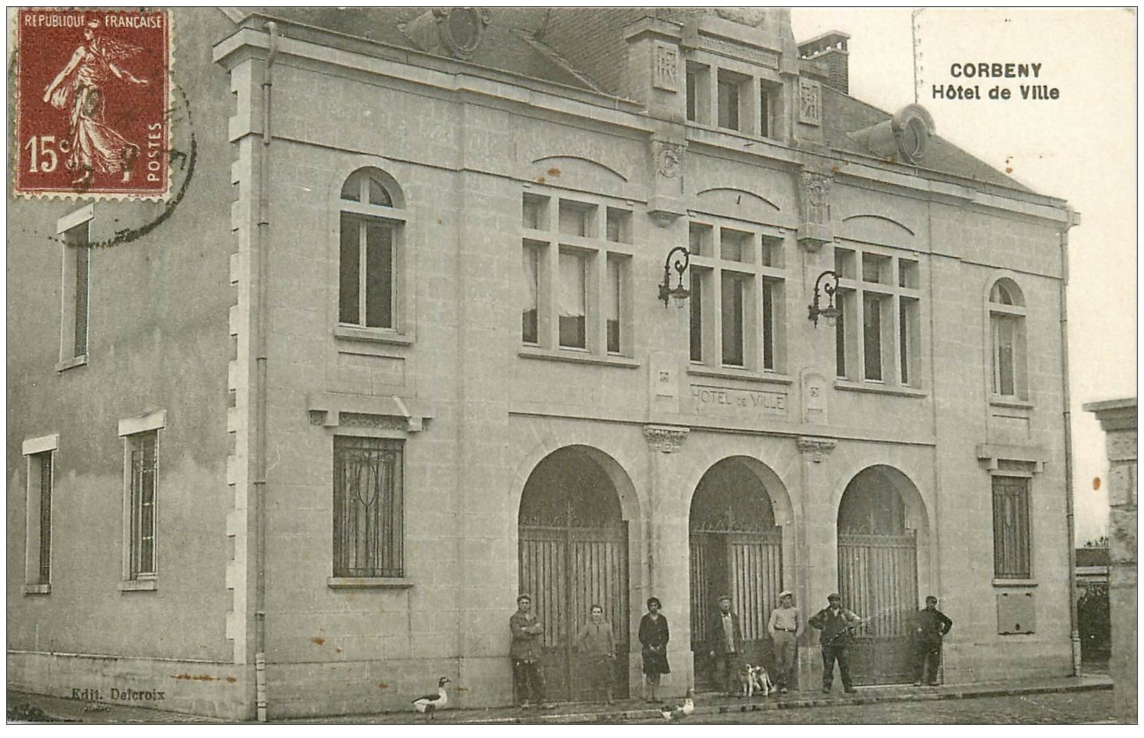 carte postale ancienne 02 CORBENY. Hôtel de Ville 1930