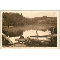carte postale ancienne 58 MOUX. Etang Neuf et petite écluse