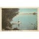 carte postale ancienne 58 NEUVY-SUR-LOIRE. Ile de Chevaleau avec Pêcheur