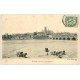 carte postale ancienne 58 NEVERS. Les charrettes pour charger le sable 1907