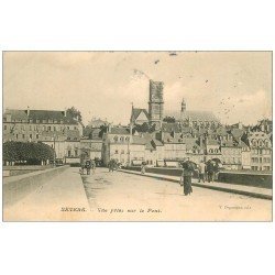 carte postale ancienne 58 NEVERS. Vue sur le Pont 1906