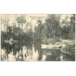 carte postale ancienne 58 POUGUES-LES-EAUX. Bateaux sur le Lac 1905