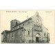carte postale ancienne 58 POUGUES-LES-EAUX. Eglise Saint-Léger animation