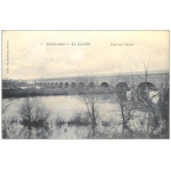 carte postale ancienne 58 SAINCAIZE. Le Guétin. Pont sur l'Allier