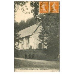 carte postale ancienne 58 SAINT-HONORE-LES-BAINS. Chapelle du Parc 1923 animation