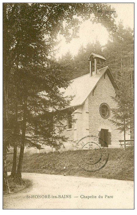 carte postale ancienne 58 SAINT-HONORE-LES-BAINS. Chapelle du Parc 1931