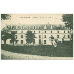 carte postale ancienne 58 SAINT-HONORE-LES-BAINS. Hôtel Régina 1923 animé