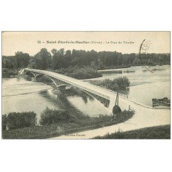 carte postale ancienne 58 SAINT-PIERRE-LE-MOUTIER. Le Pont du Veurdre 1918