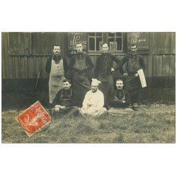 58 Superbe et Rare Carte Photo Cuisiniers Militaires du Mess des Officiers. Ecrite de Nevers en 1910