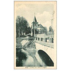 carte postale ancienne 58 URZY. Pont sur la Nièvre et Eglise 1934