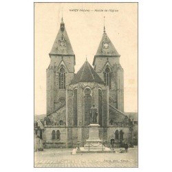carte postale ancienne 58 VARZY. Abside de l'Eglise animation 1913