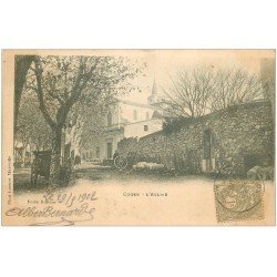 carte postale ancienne 13 CUGES. L'Eglise. Timbre de 1 centime 1902