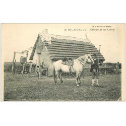 carte postale ancienne 13 En CAMARGUE. Gardian et son Cheval