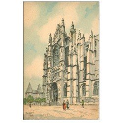 carte postale ancienne 60 BEAUVAIS. La Cathédrale par Barday. Papier velin dentelé à la ficelle